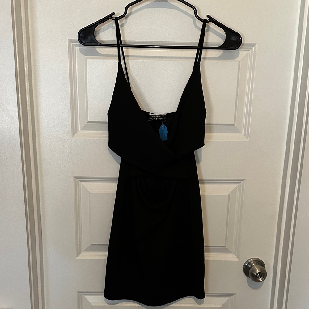 Blue Blush Black Mini Dress
